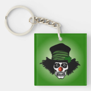 Irish Skeleton Clown Green Sleutelhanger