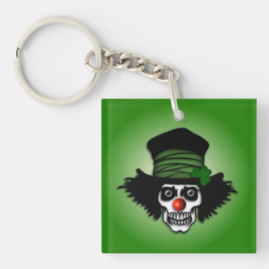 Irish Skeleton Clown Green Sleutelhanger (Voorkant)