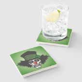 Irish Skeleton Clown Green Stenen Onderzetter (Zijkant)