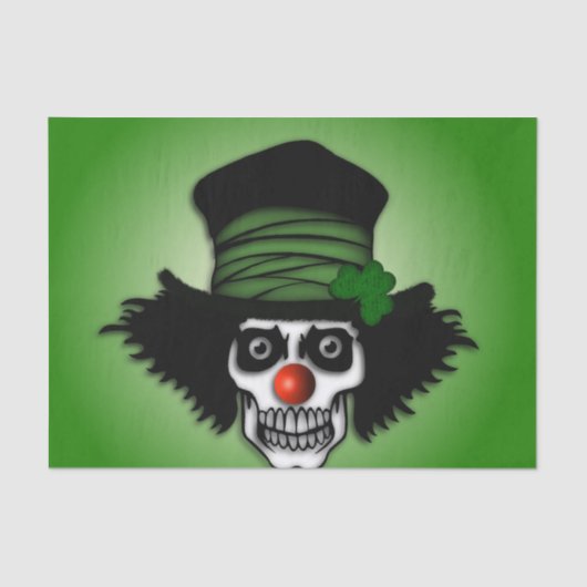 Irish Skeleton Clown Green Tissuepapier (Voorkant)