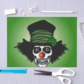 Irish Skeleton Clown Green Tissuepapier (Craft)