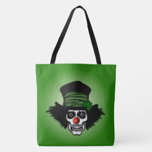 Irish Skeleton Clown Green Tote Bag