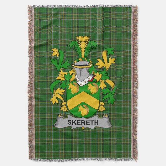 Irish Skereth of Skerret Wapen Familiecreëen Deken (Voorkant Verticaal)