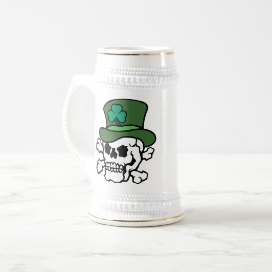 Irish Skull Stein Bierpul (Voorkant links)