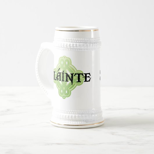 Irish Slainte Beer Stein Bierpul (Voorkant links)