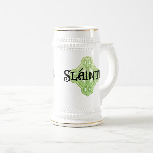 Irish Slainte Beer Stein Bierpul (Voorkant rechts)