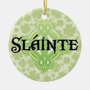 Irish Slainte kerstversier Keramisch Ornament