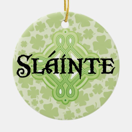 Irish Slainte kerstversier Keramisch Ornament (Voorkant)