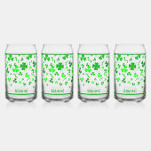 Irish Sláinte Lucky Shamrocks Design Personalized Blikvorm Glas (Achterkant)