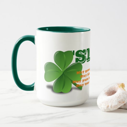 Irish Slainte met Gedicht St. Patrick's Day Mok (Met donut)
