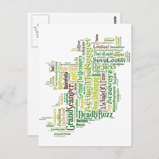 Irish Slang Map Briefkaart (Voorkant / Achterkant)