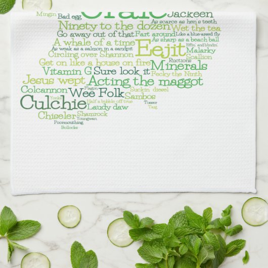 Irish Slang Map Theedoek (Gevouwen)