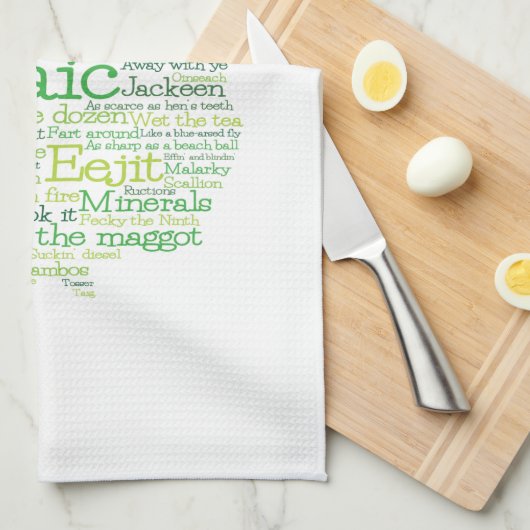 Irish Slang Map Theedoek (Quarter Fold)