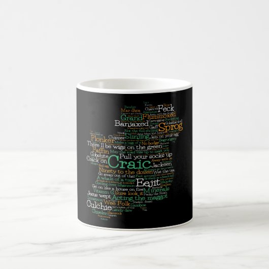 Irish Slang Word Art Kaart Koffie Mok (Center)