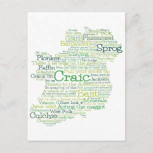 Irish Slang Word Art Map Briefkaart