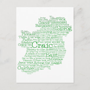Irish Slang Word Art Map Briefkaart