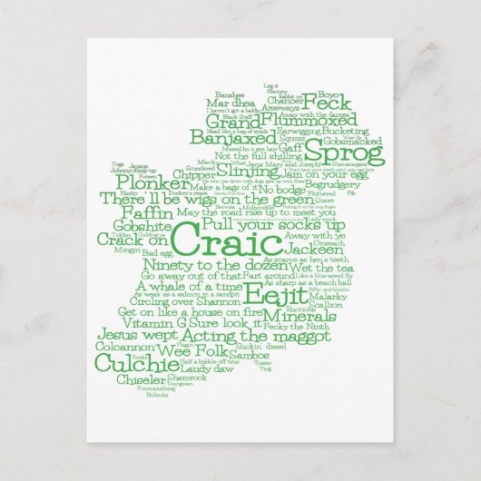 Irish Slang Word Art Map Briefkaart (Voorkant)