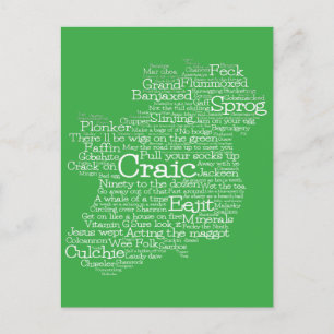 Irish Slang Word Art Map Briefkaart