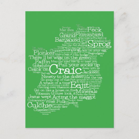 Irish Slang Word Art Map Briefkaart (Voorkant)