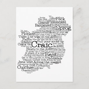 Irish Slang Word Art Map Briefkaart