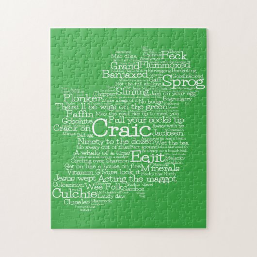 Irish Slang Word Art Map Jigzaag Puzzle Legpuzzel (Verticaal)