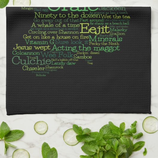 Irish Slang Word Art Map Kitchen Towel Theedoek (Gevouwen)