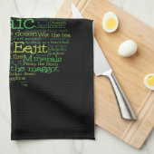 Irish Slang Word Art Map Kitchen Towel Theedoek (Quarter Fold)