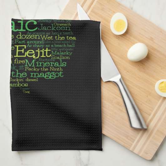 Irish Slang Word Art Map Kitchen Towel Theedoek (Quarter Fold)
