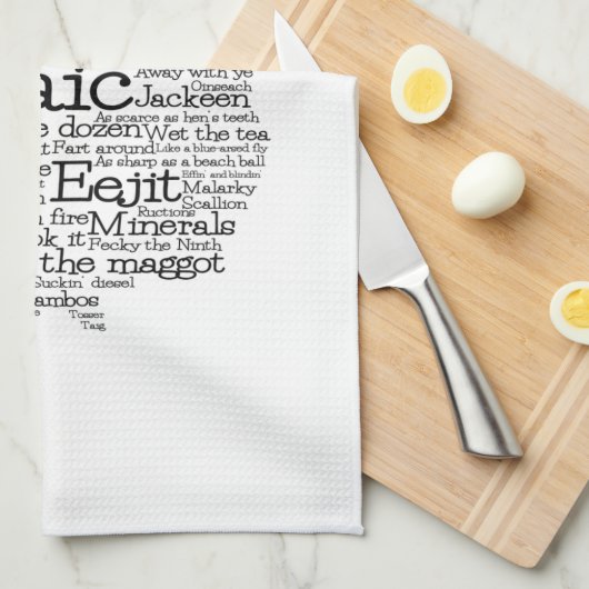 Irish Slang Word Art Map Kitchen Towel Theedoek (Quarter Fold)