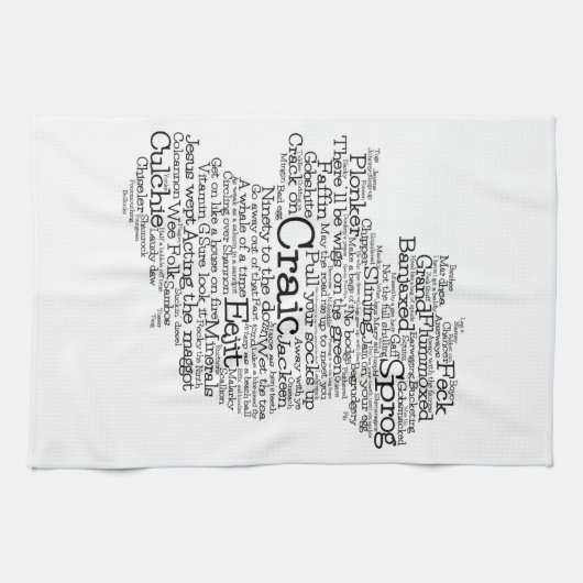Irish Slang Word Art Map Kitchen Towel Theedoek (Horizontaal)