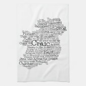 Irish Slang Word Art Map Kitchen Towel Theedoek (Verticaal)