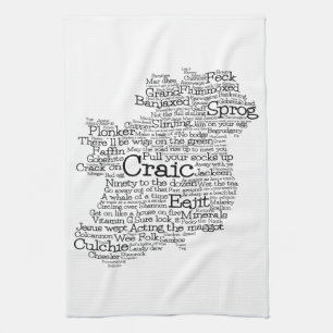 Irish Slang Word Art Map Kitchen Towel Theedoek