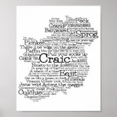 Irish Slang Word Art Map Poster (Voorkant)