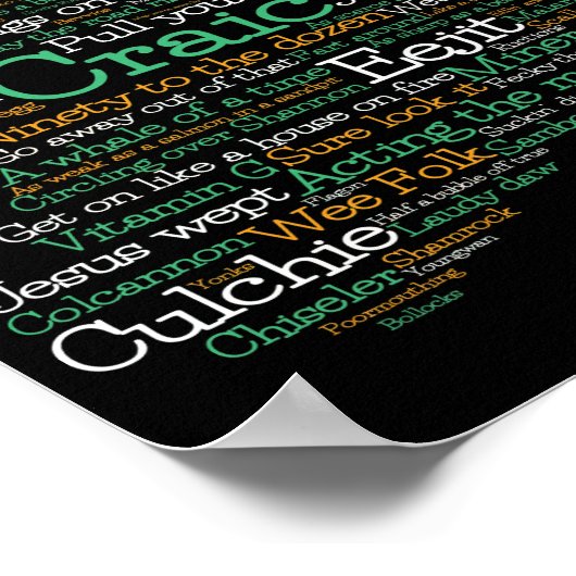 Irish Slang Word Art Map Poster (Hoek)
