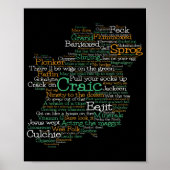 Irish Slang Word Art Map Poster (Voorkant)