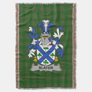 Irish Slater of Slator wapenschild Familie Crest Deken