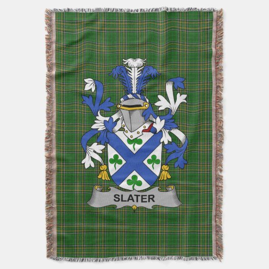 Irish Slater of Slator wapenschild Familie Crest Deken (Voorkant Verticaal)