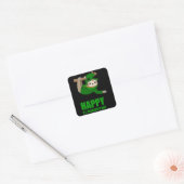 IRISH SLOTH Happy St Patricks Day Gift Kinder Vierkante Sticker (Envelop)
