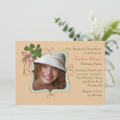 Irish Smile - Foto Birthday Party Invitation Kaart (Staand voorkant)