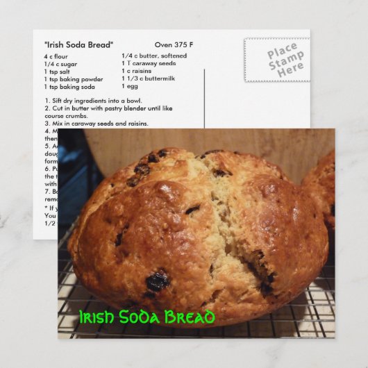 Irish Soda Bread Recipe Post Card Briefkaart (Voorkant / Achterkant)