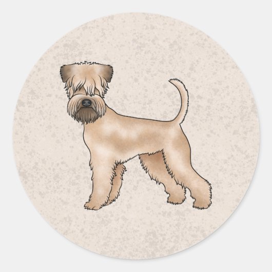 Irish Soft-Coated Wheaten Terrier Schattige Dog Be Ronde Sticker (Voorkant)
