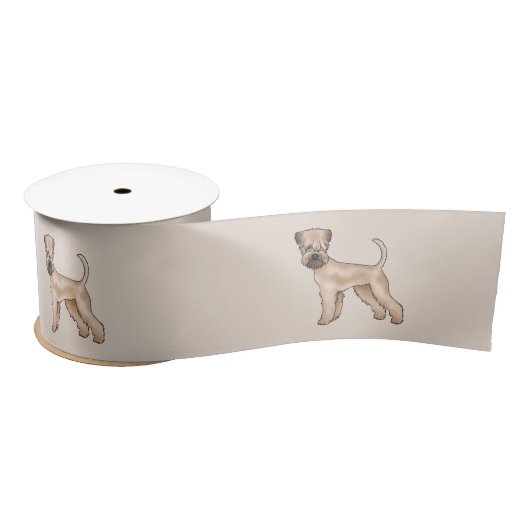 Irish Soft-Coated Wheaten Terrier Schattigee Carto Satijnen Lint (Spoel)