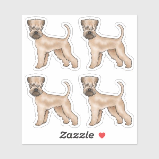 Irish Soft-Coated Wheaten Terrier Schattigee Carto Sticker (Vel)