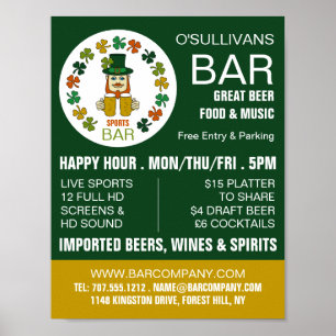 Irish Sports Bar, Pub/Brewery Adverteren Poster