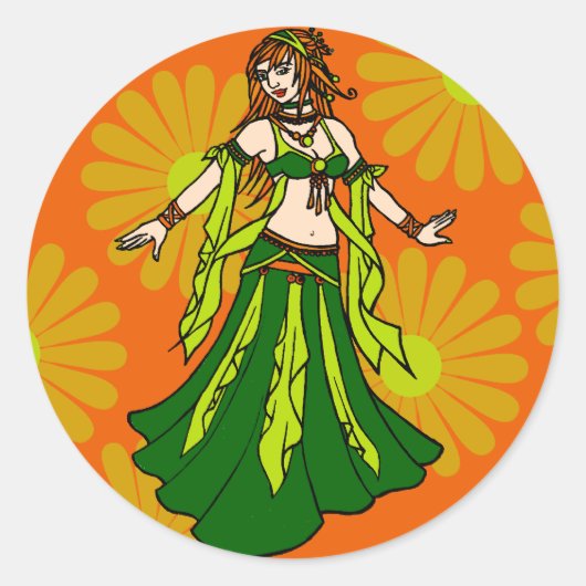 Irish Spring Belly Dancer Ronde Sticker (Voorkant)