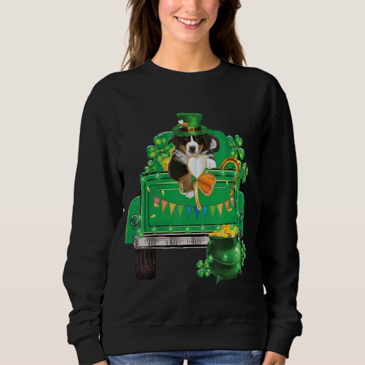 Irish St bernard St Patrick's Day Funny Leprechaun Trui (Voorkant)