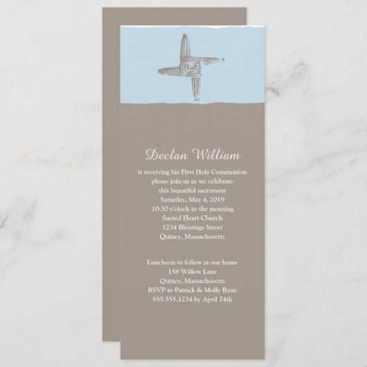 Irish St. Brigid's Cross | Eerste mededeling Kaart (Voorkant / Achterkant)