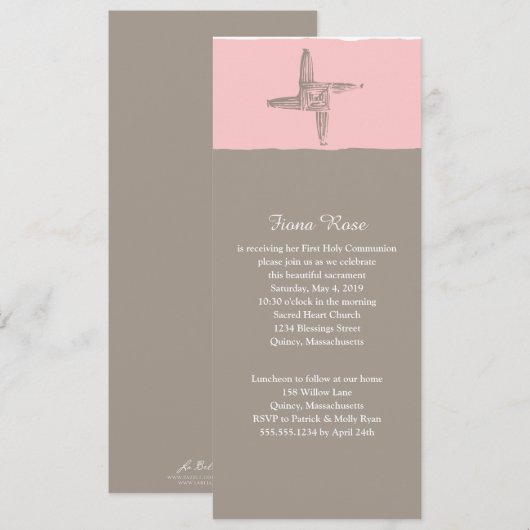 Irish St. Brigid's Cross | Eerste mededeling Kaart (Voorkant / Achterkant)