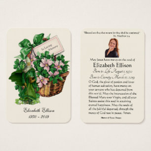 Irish St. Patrick Funeral Memorial Prayer Visitekaartje