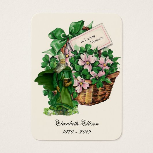 Irish St. Patrick Funeral Memorial Prayer Visitekaartje (Voorkant)